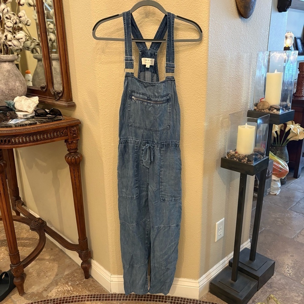 Cloth & Stone Women Blue Chambray Jumpsuit Overalls Size XS